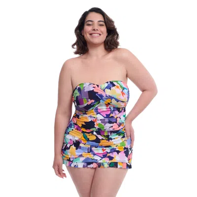 Profile By Gottex Holi Sweetheart Bandeau Full Figure Swimdress In Multi