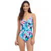 Profile By Gottex Holi V Neck Surplice One Piece In Blue