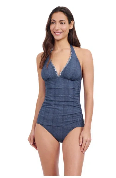 Profile By Gottex Isabelle Halter Tankini In Jeans