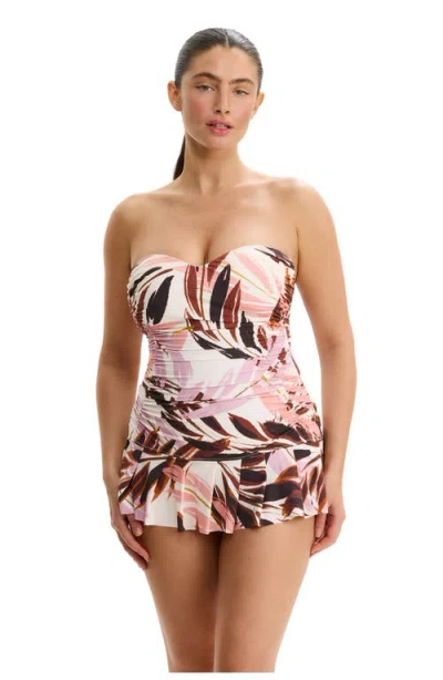 Profile By Gottex Island Breeze Bandeau Swimdress In Pink
