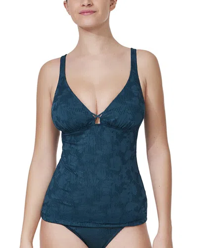 Profile By Gottex Jolene Textured V Neck Tankini Top In Multi