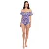Profile By Gottex Juliette Off Shoulder Ruffle Tankini Top