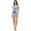 Profile By Gottex Karma D Cup Center Ruched Tankini In Blue Multi