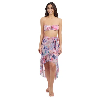 Profile By Gottex Karma High Low Wrap Skirt With Ruffle Details