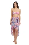 Profile By Gottex Karma High Low Wrap Skirt With Ruffle Details In Multi