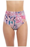 Profile By Gottex Karma Shirred High-waist Bikini Bottom In Multi