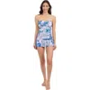 Profile By Gottex Karma Sweetheart Bandeau Swimdress One Piece In Blue Multi