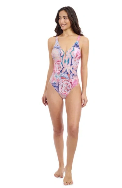 Profile By Gottex Karma V Neck Underwire Insert One Piece In Multi
