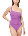 Shop Profile By Gottex Kundala One Shoulder One-piece In Purple