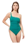 Profile By Gottex Kundala One Shoulder One Piece Swimsuit In Green