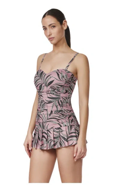 Profile By Gottex La Palm Bandeau Swimdress In Pink