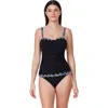 Profile By Gottex Layla Tricolore D-cup Tankini Top In Black