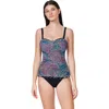 Profile By Gottex Layla Tricolore D-cup Tankini Top In Multi