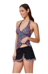 Profile By Gottex Layla Tricolore Halter Tankini Top In Multi