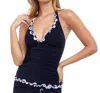Profile By Gottex Lettuce Ruffle Halter Tankini Top In Pro Leopard