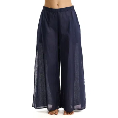 Profile By Gottex Linen Beach Pant Cover-up In Blue