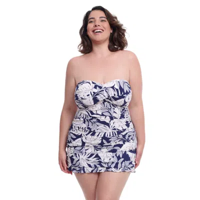 Profile By Gottex Malaya Sweetheart Bandeau Full Figure Swimdress In Multi