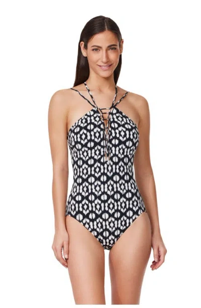 Profile By Gottex Mantra Braided High Neck One Piece In Black