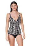 Profile By Gottex Mantra Braided V-neck D-cup Tankini Top In Black