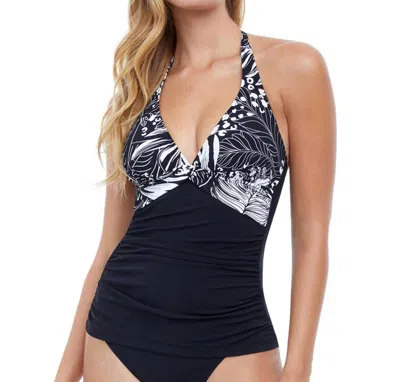 Profile By Gottex Marbella Halter Tankini Top In Pro Marbella In Black