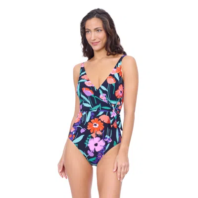 Profile By Gottex Marguerite V Neck Ruffle Surplice Swimdress