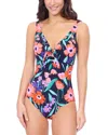 Profile By Gottex Marguerite V Neck Underwire One-piece Swimsuit