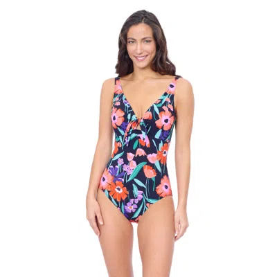 Profile By Gottex Marguerite V Neck Underwire One-piece Swimsuit
