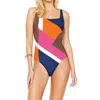 Profile By Gottex Maritime Square Neck One Piece Swimsuit In Orange Multi