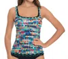 Profile By Gottex Matrix Ruffle Tankini Top In Multi In Multi