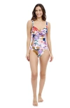 Profile By Gottex Gottex Melody Sweetheart Twist Front Princess Seam One Piece Swimsuit In Multi
