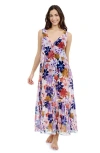 Profile By Gottex Melody V-neck Maxi Mesh Dress In Multi