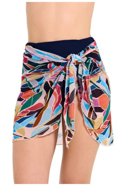 Profile By Gottex Mesh Sarong Wrap Skirt In Multi