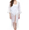 Profile By Gottex Open Front V-neck Crochet Dress Cover Up In Tutti Frutti White In White