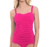 Profile By Gottex Origami D-cup Underwire Tankini Top In Paradise Bay Rose In Multi