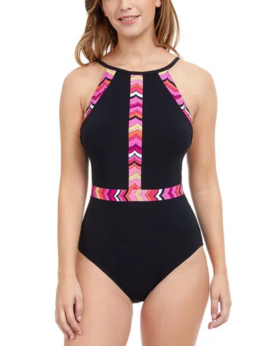 Profile By Gottex Women's Palm Springs Halter One-piece In Black