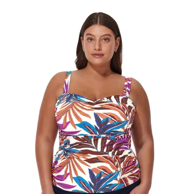 Profile By Gottex Plantopia Plus Size Tankini Top In Multi
