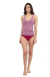 Profile By Gottex Plume Halter Tankini In Brick  White