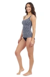 Profile By Gottex Plume Square Neck D Cup Tankini In Black White