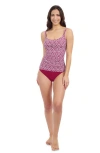 Profile By Gottex Plume Square Neck D Cup Tankini In Brick   White
