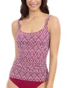 Profile By Gottex Plume Square Neck D Cup Tankini Top In Purple