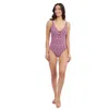 Profile By Gottex Plume V Neck Deep Plunge One Piece In Purple