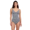 Profile By Gottex Plumeria D Cup V Neck Tankini In Black