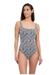 Profile By Gottex Plumeria Underwire Square Neck One Piece In Blue