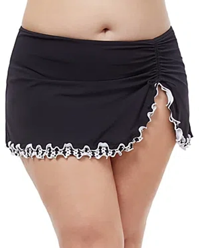 Profile By Gottex Plus Enya Ruffle Skirted Swim Bottom In Black