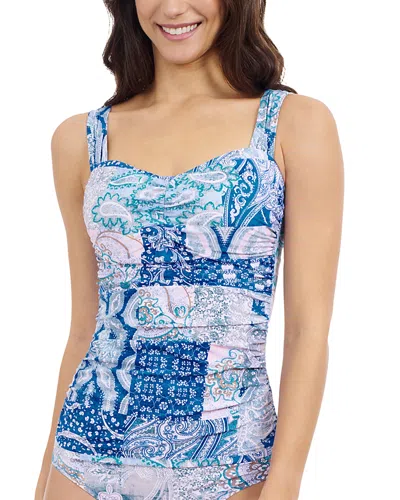 PROFILE BY GOTTEX PROFILE BY GOTTEX PRINTED RUCHED FRONT SWEETHEART TANKINI
