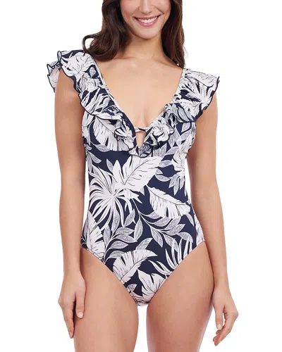 Profile By Gottex Printed Ruffled One Piece Swimsuit