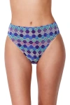 Profile By Gottex Retro Riviera High Waist Netted Crochet Swim Bottom In Blue