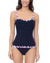 Profile By Gottex Riga E Cup Solid Center Ruched Tankini In Multi