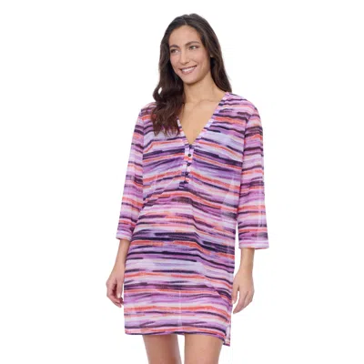 Profile By Gottex Riga V Neck Mesh Cover-up Dress