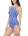 Profile By Gottex Tulip High Neck One Piece In Royal